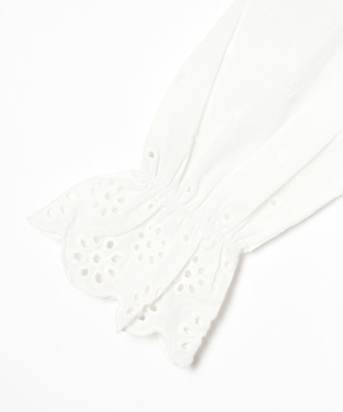 GLOBAL WORK（グローバルワーク）の「【キッズ】スカラップレースブラウス7分袖/779386（シャツ/ブラウス・キッズ・ライトブルー/ホワイト/ネイビー・XX-LARGE/LARGE/MEDIUM/X-LARGE/SMALL）」の8枚目の写真