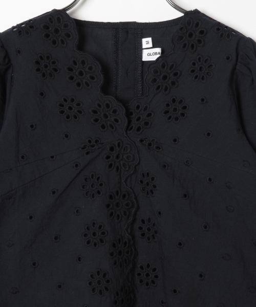 GLOBAL WORK（グローバルワーク）の「【キッズ】スカラップレースブラウス7分袖/779386（シャツ/ブラウス・キッズ・ライトブルー/ホワイト/ネイビー・XX-LARGE/LARGE/MEDIUM/X-LARGE/SMALL）」の11枚目の写真