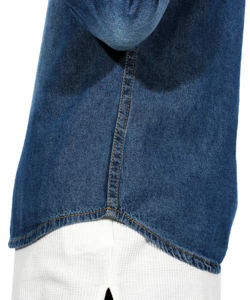 ８(eight)（エイト）の「USED加工 デニムシャツ 長袖シャツ ウエスタンシャツ （シャツ/ブラウス・メンズ・ブラック/ホワイト/ブルー系その他/ブルー系その他2/インディゴブルー・X-LARGE/MEDIUM/LARGE）」の19枚目の写真