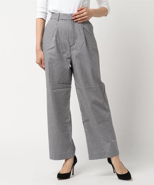 LOWRYS FARM（ローリーズファーム）の「Ｃ／ＰＵチェックワイドパンツ　784693 （その他パンツ・レディース・グレー/レッド/ブルー/ブラック系その他・SMALL/X-LARGE/LARGE/MEDIUM）」の2枚目の写真