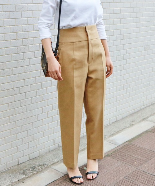 IENA（イエナ）の「TAボンディングハイウエストパンツ◆（その他パンツ・レディース・ベージュ/レッド・34/36/38/40）」の5枚目の写真