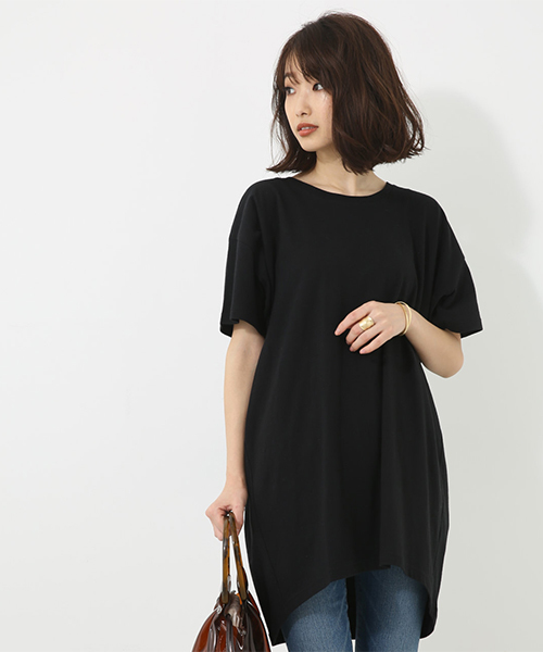 AZUL by moussy（アズールバイマウジー）の「ボリュームカットワンピース（ワンピース・レディース・ブラック/ライトカーキ/ホワイト・MEDIUM/SMALL）」の4枚目の写真