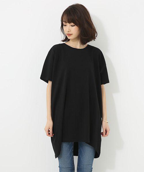 AZUL by moussy（アズールバイマウジー）の「ボリュームカットワンピース（ワンピース・レディース・ブラック/ライトカーキ/ホワイト・MEDIUM/SMALL）」の7枚目の写真