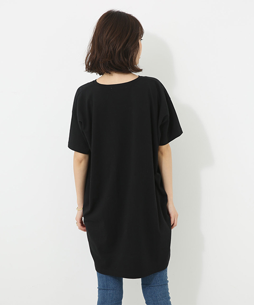 AZUL by moussy（アズールバイマウジー）の「ボリュームカットワンピース（ワンピース・レディース・ブラック/ライトカーキ/ホワイト・MEDIUM/SMALL）」の9枚目の写真