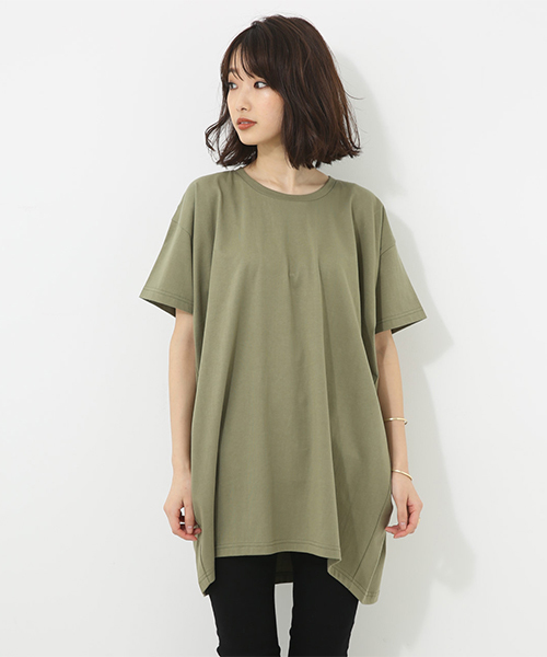 AZUL by moussy（アズールバイマウジー）の「ボリュームカットワンピース（ワンピース・レディース・ブラック/ライトカーキ/ホワイト・MEDIUM/SMALL）」の15枚目の写真