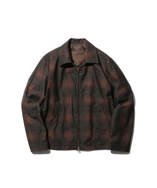 MR.OLIVE（ミスターオリーブ）の「BACK SATIN VINATGE OMBRE CHECK / RING ZIP BLOUSON（ブルゾン・メンズ・ネイビー/ブラウン/ワインレッド・SMALL/MEDIUM/LARGE/X-LARGE）」の4枚目の写真