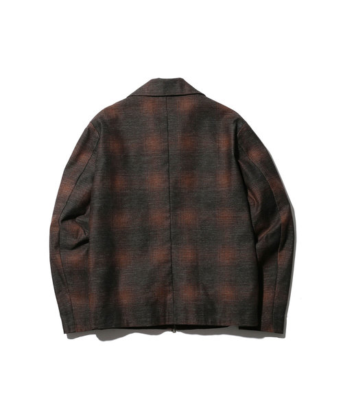 MR.OLIVE（ミスターオリーブ）の「BACK SATIN VINATGE OMBRE CHECK / RING ZIP BLOUSON（ブルゾン・メンズ・ネイビー/ブラウン/ワインレッド・SMALL/MEDIUM/LARGE/X-LARGE）」の5枚目の写真