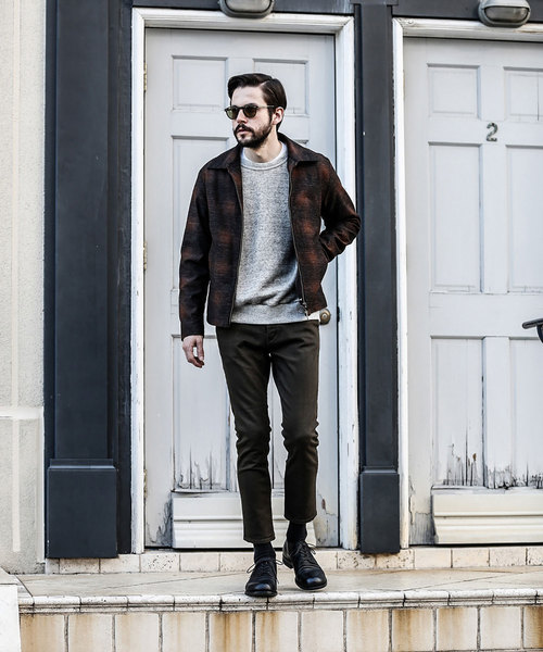 MR.OLIVE（ミスターオリーブ）の「BACK SATIN VINATGE OMBRE CHECK / RING ZIP BLOUSON（ブルゾン・メンズ・ネイビー/ブラウン/ワインレッド・SMALL/MEDIUM/LARGE/X-LARGE）」の16枚目の写真