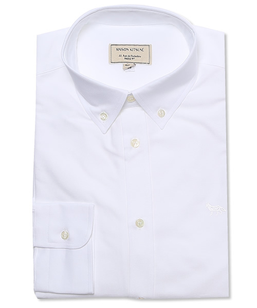 Maison Kitsune（メゾンキツネ）の「CLASSIC SHIRT BD WITH POCKET (SOLID)（シャツ/ブラウス・メンズ・ホワイト/ネイビー/ピンク/クリーム/ブルー・40/38/39）」の2枚目の写真