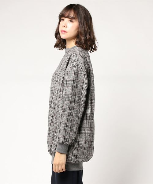 SPIGA（スピーガ）の「ｸﾞﾚﾝﾁｪｯｸﾋﾞｯｸﾞﾄﾚｰﾅｰ（スウェット・レディース・ブラック/ブラウン・FREE）」の3枚目の写真