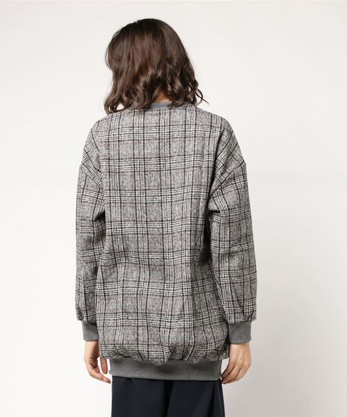 SPIGA（スピーガ）の「ｸﾞﾚﾝﾁｪｯｸﾋﾞｯｸﾞﾄﾚｰﾅｰ（スウェット・レディース・ブラック/ブラウン・FREE）」の4枚目の写真