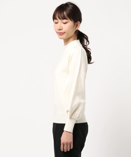 KOBE LETTUCE（コウベレタス）の「バルーンスリーブハイネックニットトップス＊レディース/セーター/長袖[C3557]神戸レタス（ニット/セーター・レディース・ブラック/ベージュ/グレー/レッド/アイボリー・FREE）」の6枚目の写真