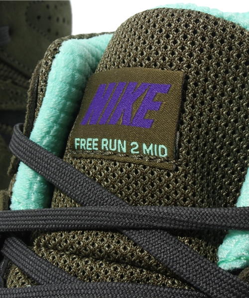 NIKE(ナイキ)の「ナイキ フリーラン ミッド スニーカーブーツ NIKE FREE RUN 2 MID 616744(スニーカー・メンズ・ブラック/グレー/オリーブ・26cm/27cm/28cm)」の8枚目の写真