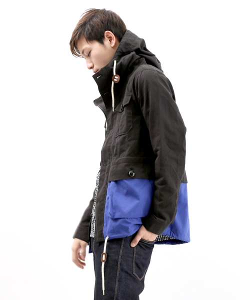 WEGO（ウィゴー）の「WEGO/バイカラーマウンテンパーカー（マウンテンパーカー・メンズ・ブラック/ベージュ/グリーン・MEDIUM/LARGE）」の11枚目の写真