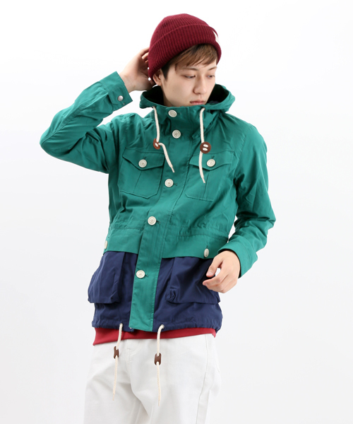 WEGO（ウィゴー）の「WEGO/バイカラーマウンテンパーカー（マウンテンパーカー・メンズ・ブラック/ベージュ/グリーン・MEDIUM/LARGE）」の10枚目の写真