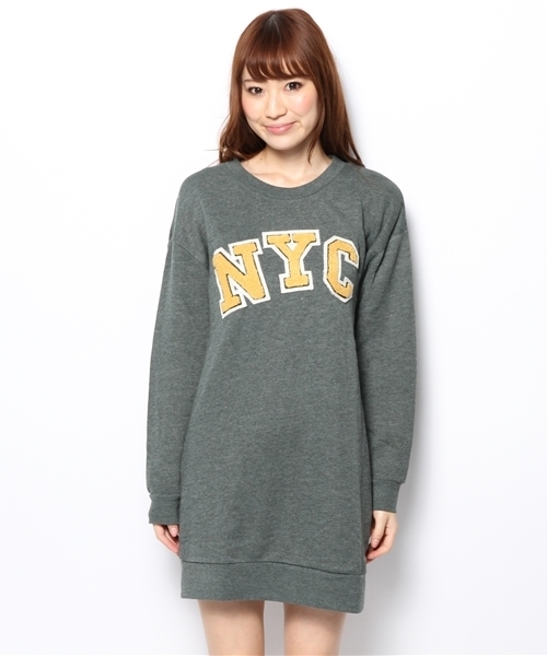 Another Edition（アナザーエディション）の「AE NYC WAPPEN OP（ワンピース・レディース・ネイビー/グレー/ケリー・フリー）」の4枚目の写真