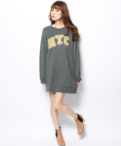 Another Edition（アナザーエディション）の「AE NYC WAPPEN OP（ワンピース・レディース・ネイビー/グレー/ケリー・フリー）」の7枚目の写真