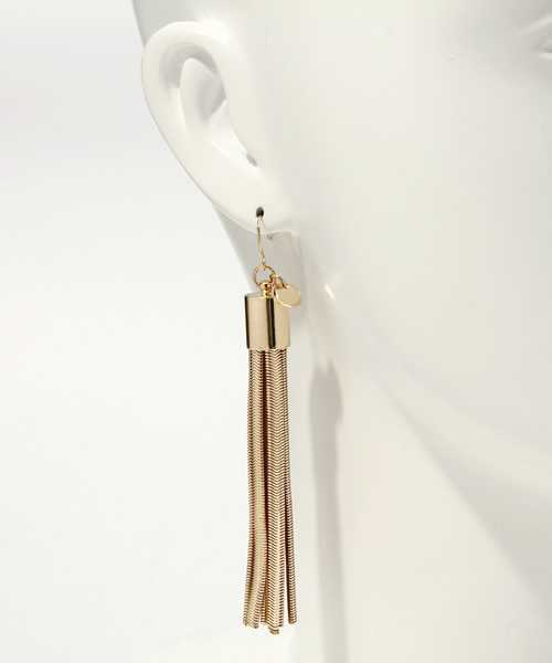 SLY LANG（スライラング）の「スネークチェーンフリンジピアス（ピアス（両耳用）・レディース・シルバー/ゴールド・FREE）」の5枚目の写真