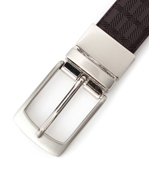 tk.TAKEO KIKUCHI（ティーケータケオキクチ）の「チェック×無地牛革リバーシブルベルト（ベルト・メンズ・ブラック系1/ダークブラウン系1・00）」の8枚目の写真