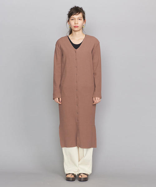 BEAUTY&YOUTH UNITED ARROWS（ビューティーアンドユースユナイテッドアローズ）の「BY リブフロントボタン2WAYマキシワンピース（ワンピース・レディース・オフホワイト/ブラック/モカ・FREE）」の4枚目の写真