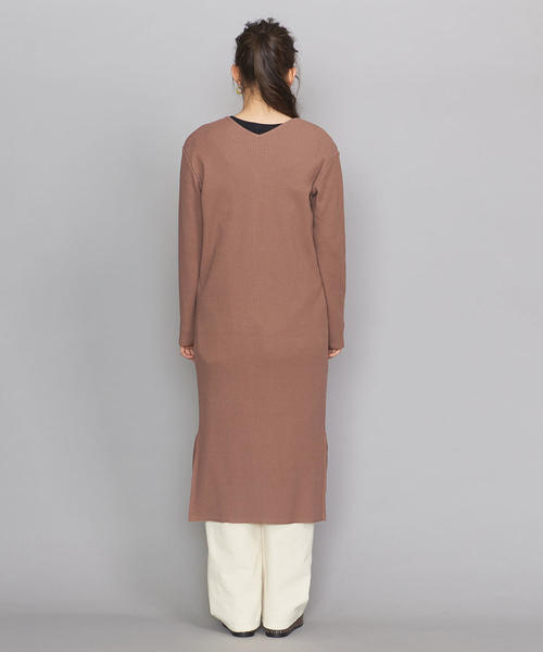 BEAUTY&YOUTH UNITED ARROWS（ビューティーアンドユースユナイテッドアローズ）の「BY リブフロントボタン2WAYマキシワンピース（ワンピース・レディース・オフホワイト/ブラック/モカ・FREE）」の5枚目の写真