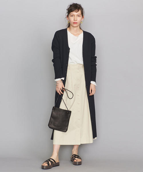 BEAUTY&YOUTH UNITED ARROWS（ビューティーアンドユースユナイテッドアローズ）の「BY リブフロントボタン2WAYマキシワンピース（ワンピース・レディース・オフホワイト/ブラック/モカ・FREE）」の14枚目の写真