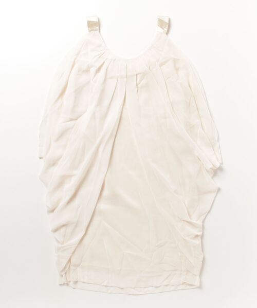 STYLEBLOCK（スタイルブロック）の「パールネックレス付ドレープシフォンコクーンシルエットパーティードレス（ドレス・レディース・ネイビー/ブラック/チェリーピンク/ベージュ/ブルー/キャメル・FREE）」の2枚目の写真
