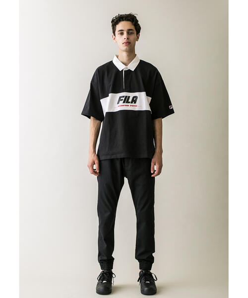 FILA（フィラ）の「＜FILA × monkey time＞ RUGBY SHT SS/ラガーシャツ（Tシャツ/カットソー・メンズ・ブラック/ターコイズブルー・SMALL/MEDIUM/LARGE）」の5枚目の写真