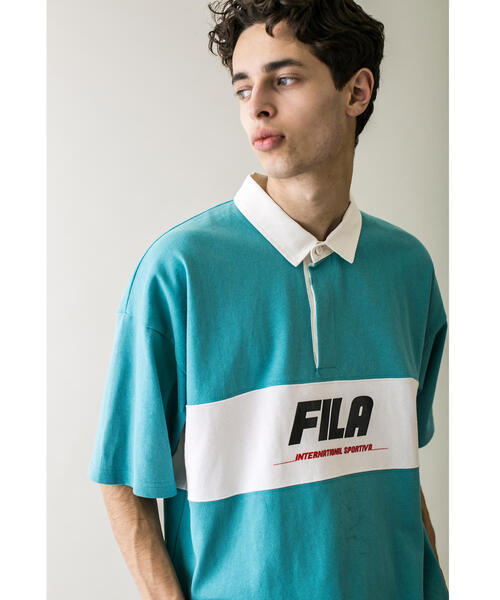 FILA（フィラ）の「＜FILA × monkey time＞ RUGBY SHT SS/ラガーシャツ（Tシャツ/カットソー・メンズ・ブラック/ターコイズブルー・SMALL/MEDIUM/LARGE）」の12枚目の写真