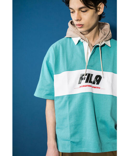 FILA（フィラ）の「＜FILA × monkey time＞ RUGBY SHT SS/ラガーシャツ（Tシャツ/カットソー・メンズ・ブラック/ターコイズブルー・SMALL/MEDIUM/LARGE）」の15枚目の写真