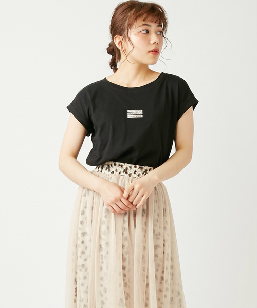 OLIVE des OLIVE（オリーブデオリーブ）の「3段ボックスロゴT（Tシャツ/カットソー・レディース・ブラック/ベージュ/オフホワイト・FREE）」の17枚目の写真