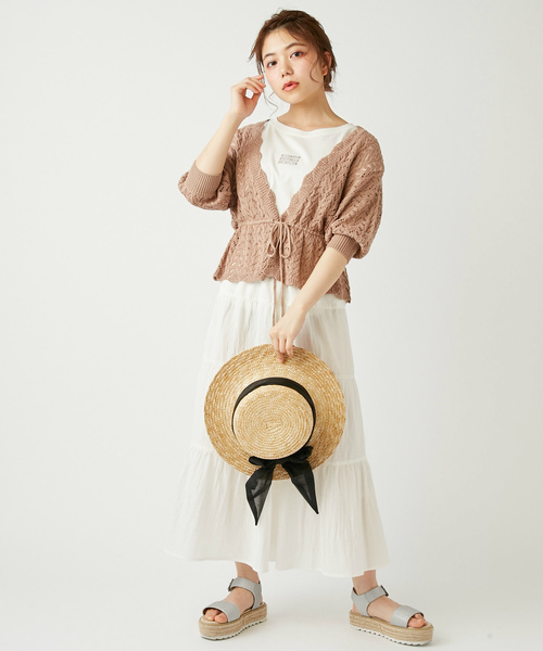 OLIVE des OLIVE（オリーブデオリーブ）の「3段ボックスロゴT（Tシャツ/カットソー・レディース・ブラック/ベージュ/オフホワイト・FREE）」の20枚目の写真