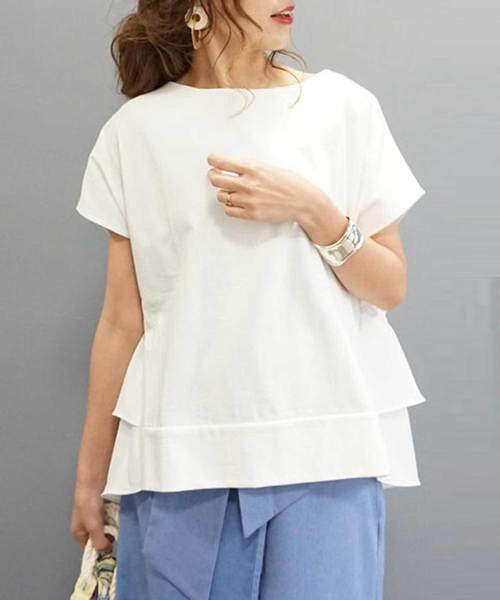 バックフリルカットソー セール】2段バックフリルカットソー（Tシャツ/カットソー）｜M