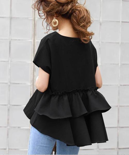 Miu Miu frill tops フリル　カットソー　ベージュ　半袖 SLY | FRILL PUFF CUT トップス (Tシャツ・カットソー(半袖