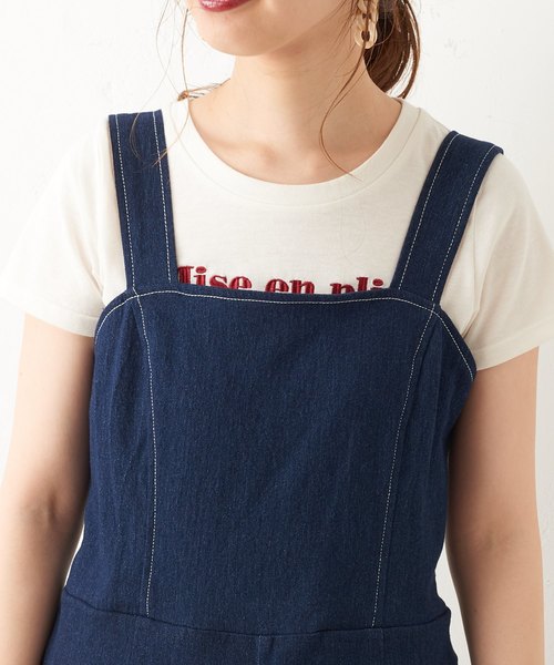 natural couture(ナチュラルクチュール)の「大人シンプルサロペ(サロペット/オーバーオール・レディース・ブラック/オフホワイト/インディゴブルー・FREE)」の10枚目の写真