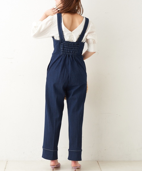 natural couture(ナチュラルクチュール)の「大人シンプルサロペ(サロペット/オーバーオール・レディース・ブラック/オフホワイト/インディゴブルー・FREE)」の16枚目の写真