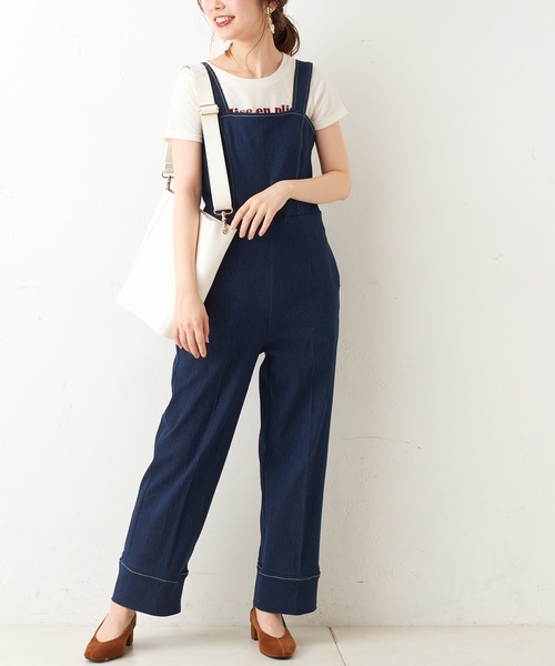 natural couture(ナチュラルクチュール)の「大人シンプルサロペ(サロペット/オーバーオール・レディース・ブラック/オフホワイト/インディゴブルー・FREE)」の21枚目の写真