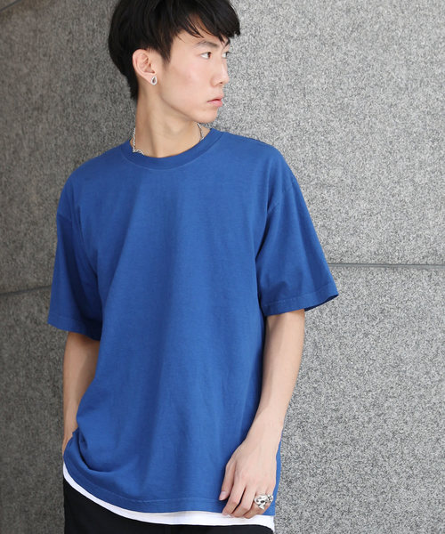 LOS ANGELES APPAREL（ロサンゼルスアパレル）の「【LOS ANGELES APPAREL】6.5oz Garment Dye Crew Neck T-Shirt（Tシャツ/カットソー・メンズ・ホワイト/ブラック/パープル/ネイビー/レッド/ブルー/サンドベージュ/フューシャピンク・L/M/XL）」の6枚目の写真