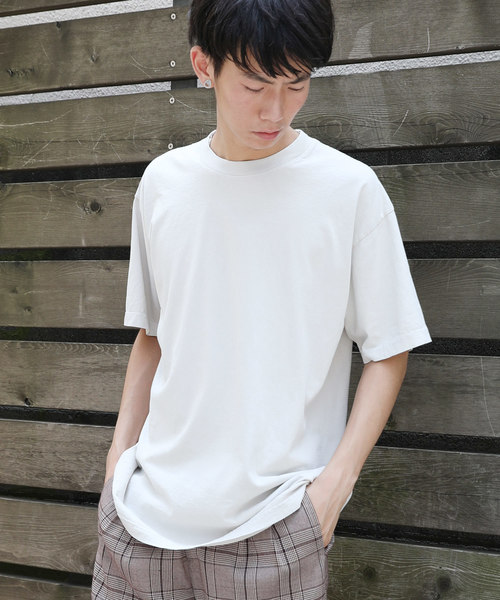 LOS ANGELES APPAREL（ロサンゼルスアパレル）の「【LOS ANGELES APPAREL】6.5oz Garment Dye Crew Neck T-Shirt（Tシャツ/カットソー・メンズ・ホワイト/ブラック/パープル/ネイビー/レッド/ブルー/サンドベージュ/フューシャピンク・L/M/XL）」の4枚目の写真