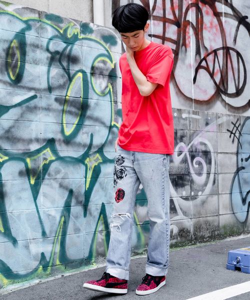 LOS ANGELES APPAREL（ロサンゼルスアパレル）の「【LOS ANGELES APPAREL】6.5oz Garment Dye Crew Neck T-Shirt（Tシャツ/カットソー・メンズ・ホワイト/ブラック/パープル/ネイビー/レッド/ブルー/サンドベージュ/フューシャピンク・L/M/XL）」の20枚目の写真