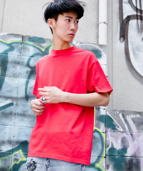 LOS ANGELES APPAREL（ロサンゼルスアパレル）の「【LOS ANGELES APPAREL】6.5oz Garment Dye Crew Neck T-Shirt（Tシャツ/カットソー・メンズ・ホワイト/ブラック/パープル/ネイビー/レッド/ブルー/サンドベージュ/フューシャピンク・L/M/XL）」の18枚目の写真