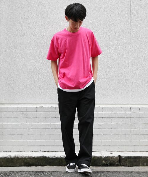 LOS ANGELES APPAREL（ロサンゼルスアパレル）の「【LOS ANGELES APPAREL】6.5oz Garment Dye Crew Neck T-Shirt（Tシャツ/カットソー・メンズ・ホワイト/ブラック/パープル/ネイビー/レッド/ブルー/サンドベージュ/フューシャピンク・L/M/XL）」の22枚目の写真