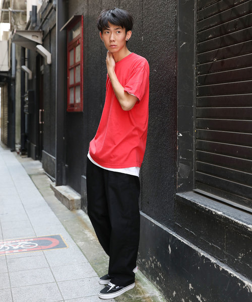 LOS ANGELES APPAREL（ロサンゼルスアパレル）の「【LOS ANGELES APPAREL】6.5oz Garment Dye Crew Neck T-Shirt（Tシャツ/カットソー・メンズ・ホワイト/ブラック/パープル/ネイビー/レッド/ブルー/サンドベージュ/フューシャピンク・L/M/XL）」の17枚目の写真