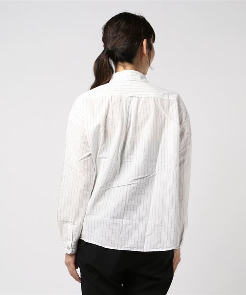 quadro（クオドロ）の「オーガニックコットンストライプワイドシャツ（シャツ/ブラウス・レディース・ホワイト/オフホワイト・FREE）」の3枚目の写真