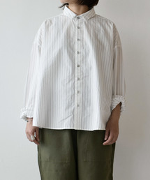quadro | オーガニックコットンストライプワイドシャツ(シャツ/ブラウス)