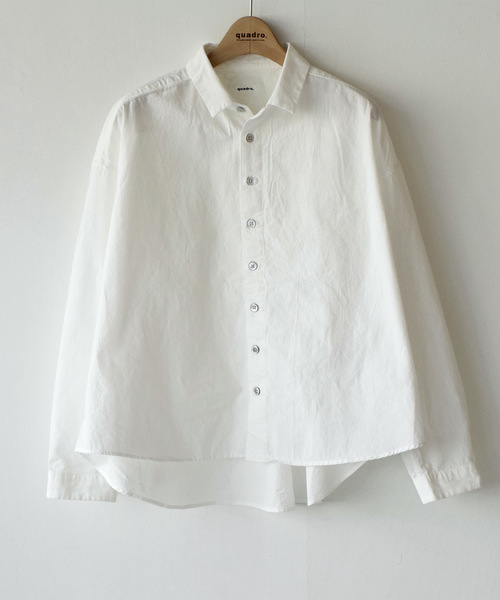 quadro（クオドロ）の「オーガニックコットンストライプワイドシャツ（シャツ/ブラウス・レディース・ホワイト/オフホワイト・FREE）」の14枚目の写真
