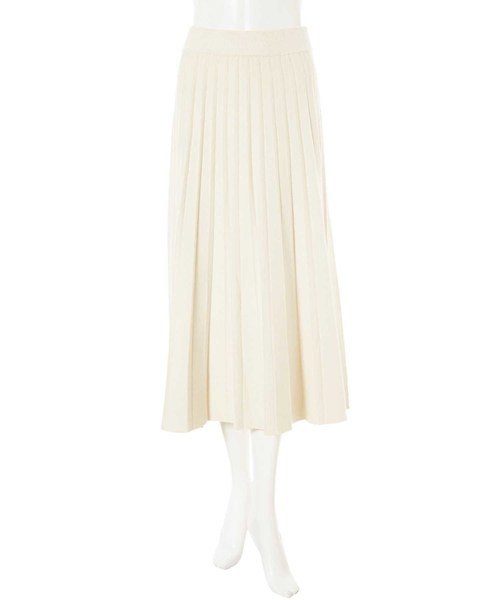 fifth（フィフス）の「プリーツニットミディスカート（スカート・レディース・アイボリー/ブラウン・MEDIUM）」の6枚目の写真