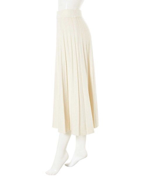 fifth（フィフス）の「プリーツニットミディスカート（スカート・レディース・アイボリー/ブラウン・MEDIUM）」の3枚目の写真