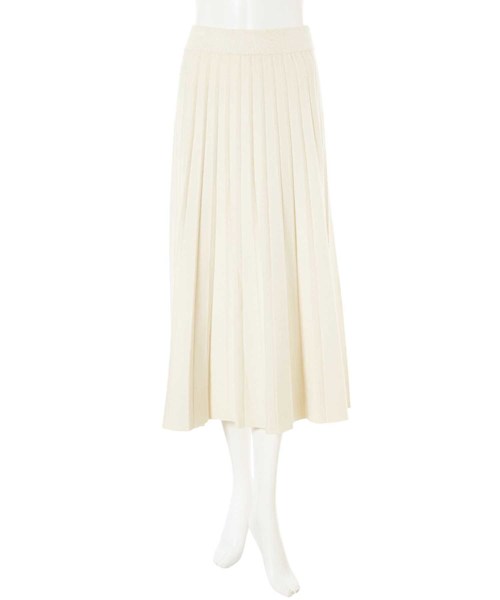 fifth（フィフス）の「プリーツニットミディスカート（スカート・レディース・アイボリー/ブラウン・MEDIUM）」の12枚目の写真