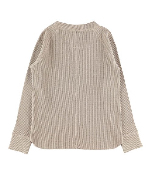 セール】Waffle V-Neck Basic Top/ワッフルVネックベーシックトップ（T